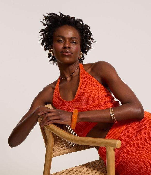 Blusa Frente Única em Tricô com Textura de Ponto Aberto - 2