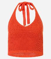 Blusa Frente Única em Tricô com Textura de Ponto Aberto - 1