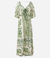 Vestido Evasê Longo em Chalis com Estampa Floral - 1