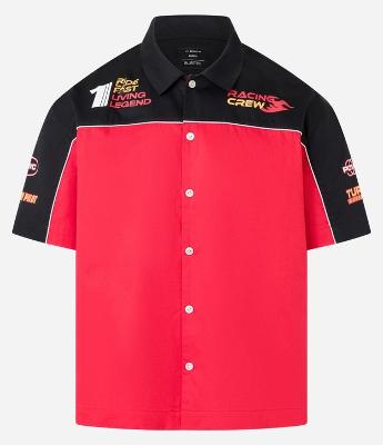 Camisa Boxy em Tricoline com Estampa Estilo Automobilismo e Lettering