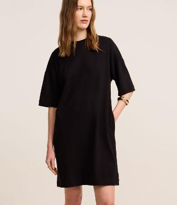 Vestido T-Shirt Básico em Algodão com Manga Curta