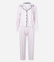 Pijama Americano Longo em Viscose com Estampa Listrada - 1