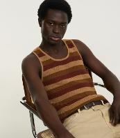 Regata em Crochê Com Estampa de Listras e Textura - 2