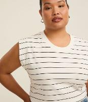 Blusa Regata em Ribana com Listras Curve & Plus Size - 2