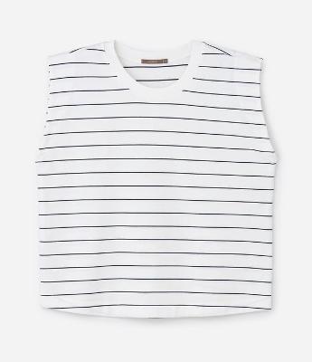 Blusa Regata em Ribana com Listras Curve & Plus Size