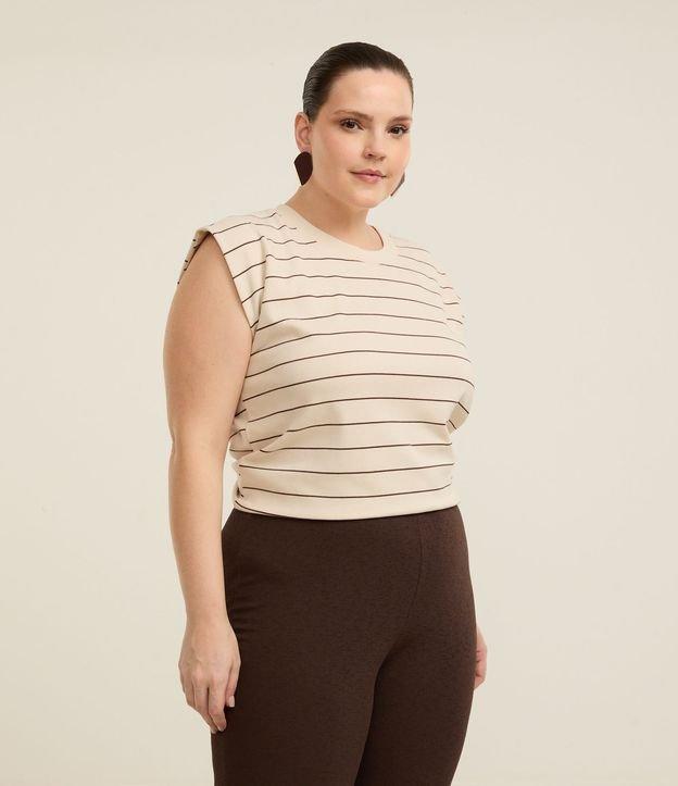 Blusa Regata em Ribana com Listras Curve & Plus Size - 3