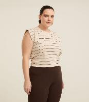 Blusa Regata em Ribana com Listras Curve & Plus Size - 3