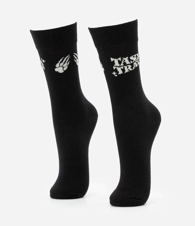 Meia Cano Alto em Algodão com Estampa Tasha e Tracie - 1