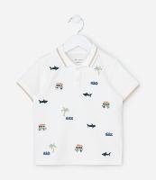 Camisa Polo Infantil com Estampa Bordada - Tam 1 A 5 Anos - 1