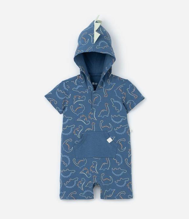 Macaquinho Infantil em Suedine com Estampa de Dinossauro - Tam 3 a 18 Meses - 1