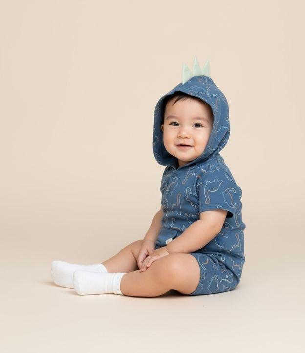 Macaquinho Infantil em Suedine com Estampa de Dinossauro - Tam 3 a 18 Meses - 2