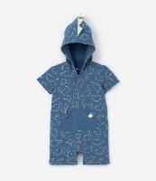 Macaquinho Infantil em Suedine com Estampa de Dinossauro - Tam 3 a 18 Meses - 1