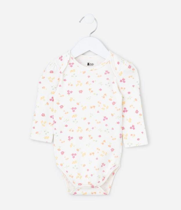 Body Infantil em Ribana com estampa Floral Liberty - Tam RN a 18 Meses - 1