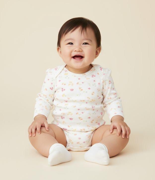 Body Infantil em Ribana com estampa Floral Liberty - Tam RN a 18 Meses - 2