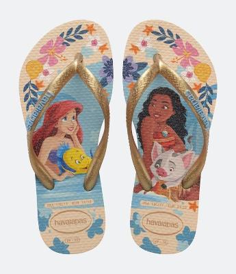 Chinelo Slim Infantil com Estampa de Princesas Havaianas - Tam 23 ao 36