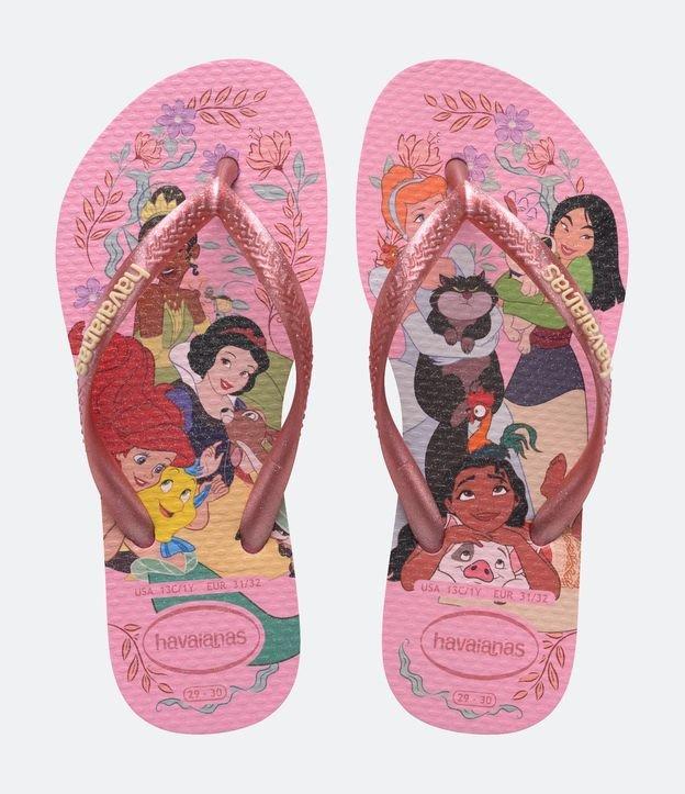 Chinelo Slim Infantil com Estampa de Princesas Havaianas - Tam 23 ao 36 - 1