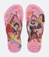 Chinelo Slim Infantil com Estampa de Princesas Havaianas - Tam 23 ao 36 - 1