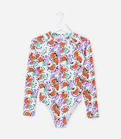 Maiô Infantil com Estampa Frutas e Proteção UV - Tam 5 a 14 Anos - 1