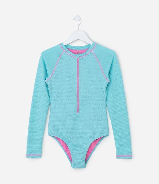 Maiô Infantil com Proteção UV e Textura - Tam 5 a 14 Anos - 1