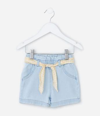 Short Clochard Infantil em Jeans - Tam 3 a 18 Meses
