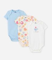 Kit 03 Bodies Infantis com Estampa Passarinho - Tam RN a 18 meses - 1