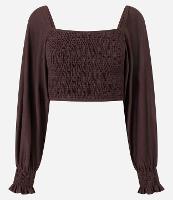 Blusa Texturizada com Latex e Manga Bufante - 1