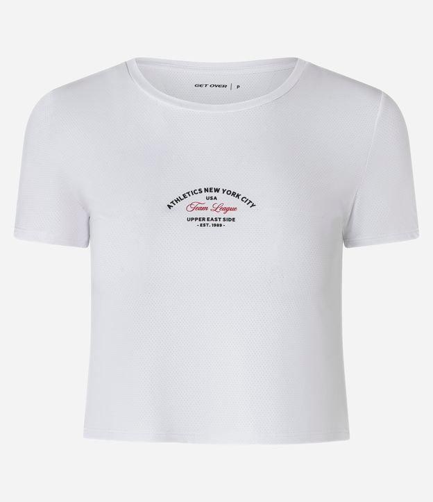 Camiseta Cropped Esportiva com Tecnologia Dry e Estampa Athletics - 1