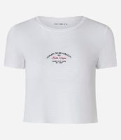 Camiseta Cropped Esportiva com Tecnologia Dry e Estampa Athletics - 1