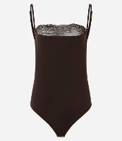 Body com Elastano Decote Degagê e Detalhe em Renda - 1