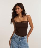 Body com Elastano Decote Degagê e Detalhe em Renda - 2