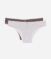 Kit 02 Calcinhas Biquíni em Microfibra com Detalhe de Rendinha e Empina Bumbum - 1