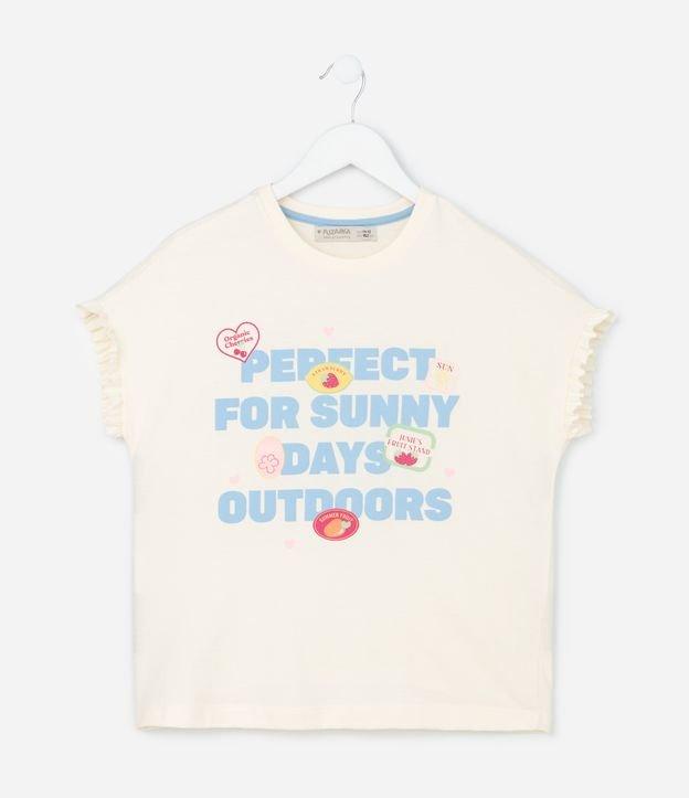Camiseta Infantil Oversized com Estampa e Frufru - Tam 5 a 14 anos - 1