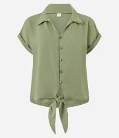 Blusa Texturizada em Viscose com Botões e Amarração - 1
