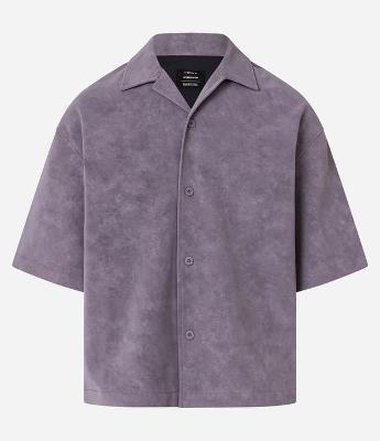 Camisa Oversized em PU Efeito Estonado