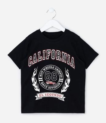Camiseta Infantil com Estampa California 68 Hot Wheels - Tam 4 a 10 Anos