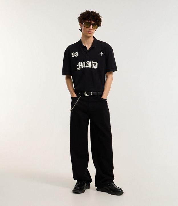 Calça Super Baggy em Sarja com Corrente no Passante - 2