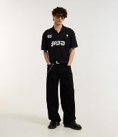 Calça Super Baggy em Sarja com Corrente no Passante - 2