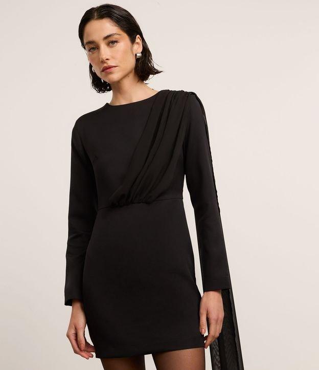 Vestido Curto em Chiffon com Lenço Longo - 2