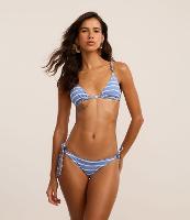 Biquíni Calcinha Lacinho em Microfibra Listrada com Ponteira Metalizada - 2