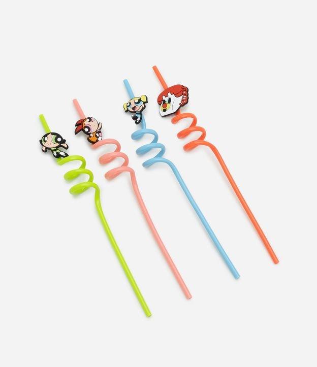 Kit 04 Canudos Reutilizáveis em Plástico Meninas Superpoderosas - 1