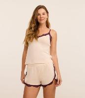 Pijama Short Doll em Viscose com Alcinha e Detalhe de Renda - 2