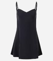 Vestido Curto Peplum em Crepe com Decote Coração - 1