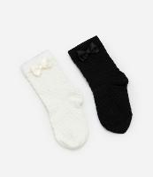 Kit 02 Meias Infantis Texturizadas com Lacinho - Tam 0 a 12 meses - 1