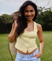 Blusa em Viscolinho com Decote Quadrado e Alça Larga - 3