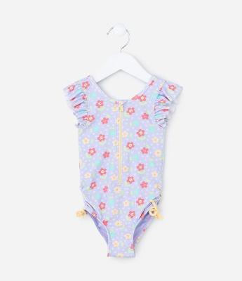 Maiô Infantil com Amarração Lateral e Proteção UV - Tam 1 a 4 Anos