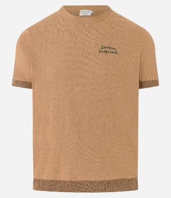 Camiseta Regular em Algodão com Estampa de Coqueiro e Lettering Savane Tropicale