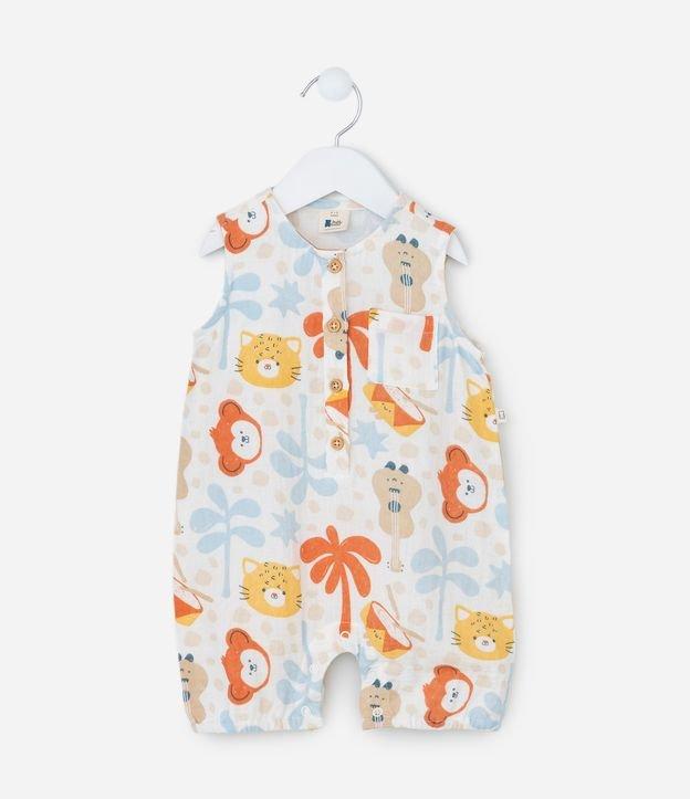 Macaquinho Infantil com Estampa de Bichinhos - Tam 0 a 18 Meses - 1