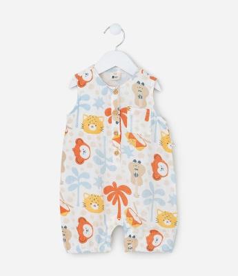 Macaquinho Infantil com Estampa de Bichinhos - Tam 0 a 18 Meses