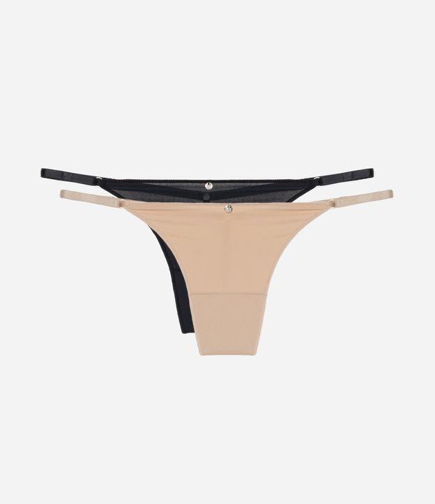 Kit 02 Calcinhas String Fio em Microfibra - 1