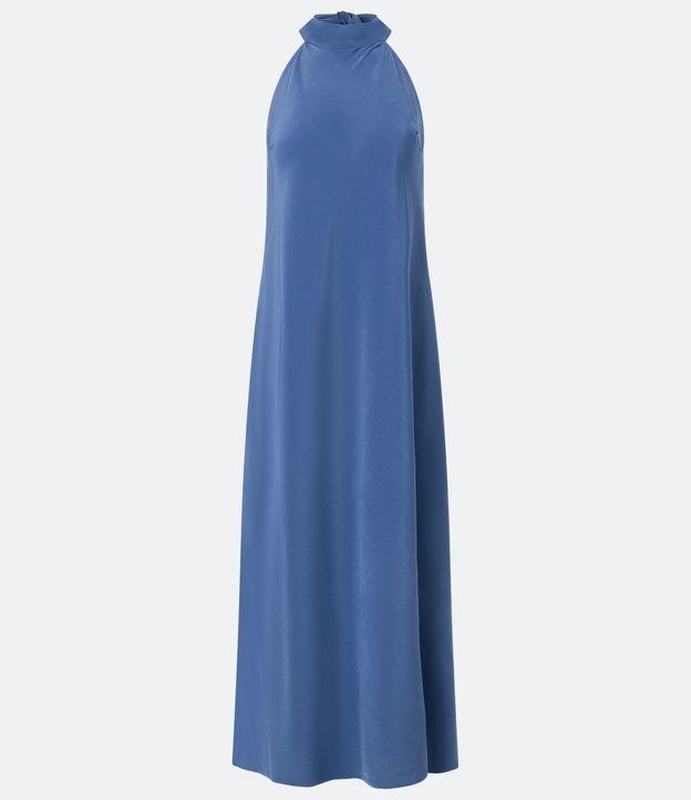 Vestido Longo Frente Única em Cetim com Amarração - 1